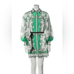 Alice and Olivia paisley green dress